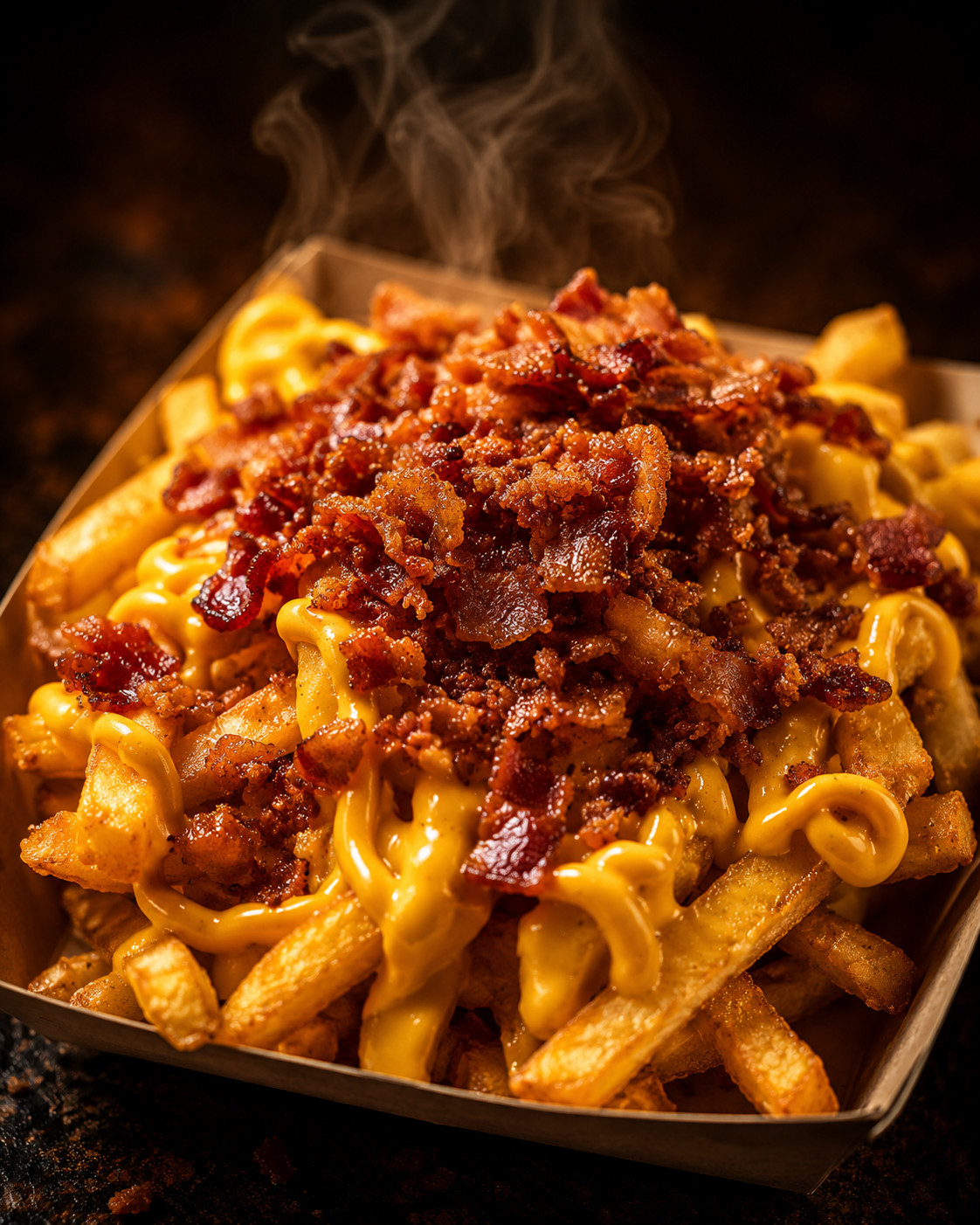 Patatine cheddar e bacon